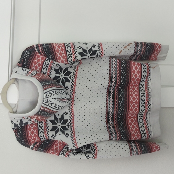 XS Women's Hoodie. Off white with pink and grey accents. - Picture 2 of 4